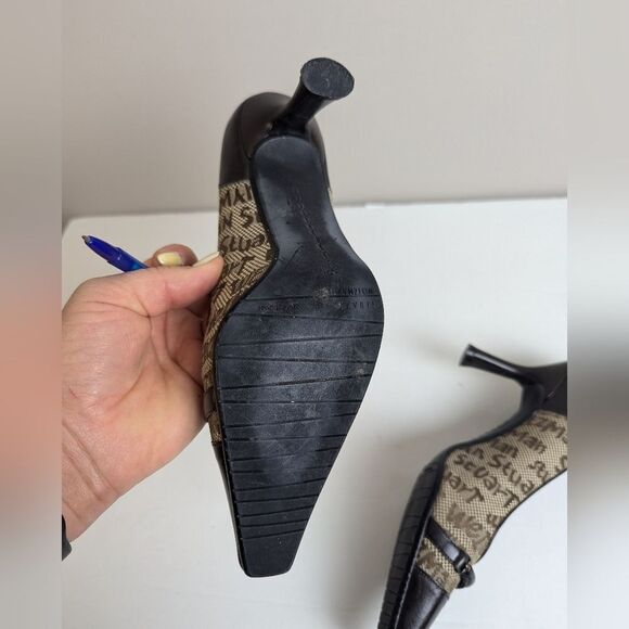 Vintage Stuart Weitzman Monogram Heels – Size 5 – 3" Heel – Rare Designer Pumps - Picture 6 of 11